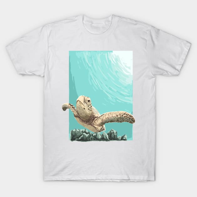 Sea turtle illustration T-Shirt by Dilectum